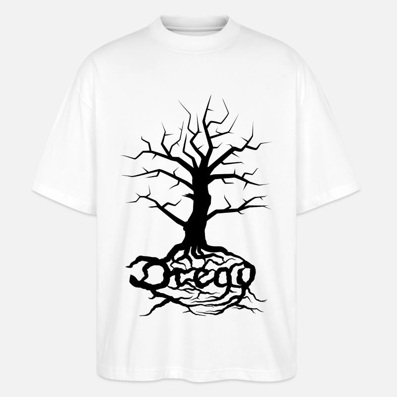 Dread Tree Black - Stanley/Stella Oversized Unisex Organic T-shirt Blaster 2.0 - white