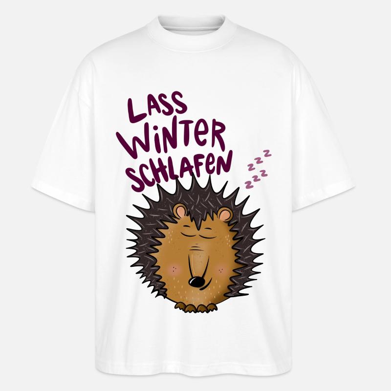 Igel im Winterschlaf - Stanley/Stella Oversized Unisex Bio T-Shirt Blaster 2.0 - Weiß