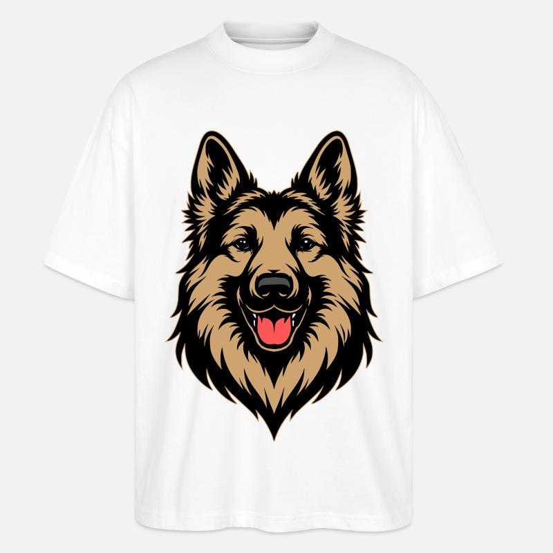 Deutscher Schäferhund Design - Stanley/Stella Oversized Unisex Bio T-Shirt Blaster 2.0 - Weiß