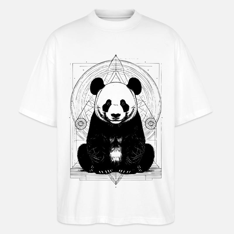 Panda Pattern - Stanley/Stella Oversized Unisex Organic T-shirt Blaster 2.0 - white