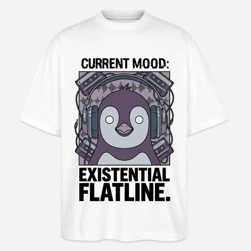 Current mood Existential zero line - Stanley/Stella Oversized Unisex Organic T-shirt Blaster 2.0 - white