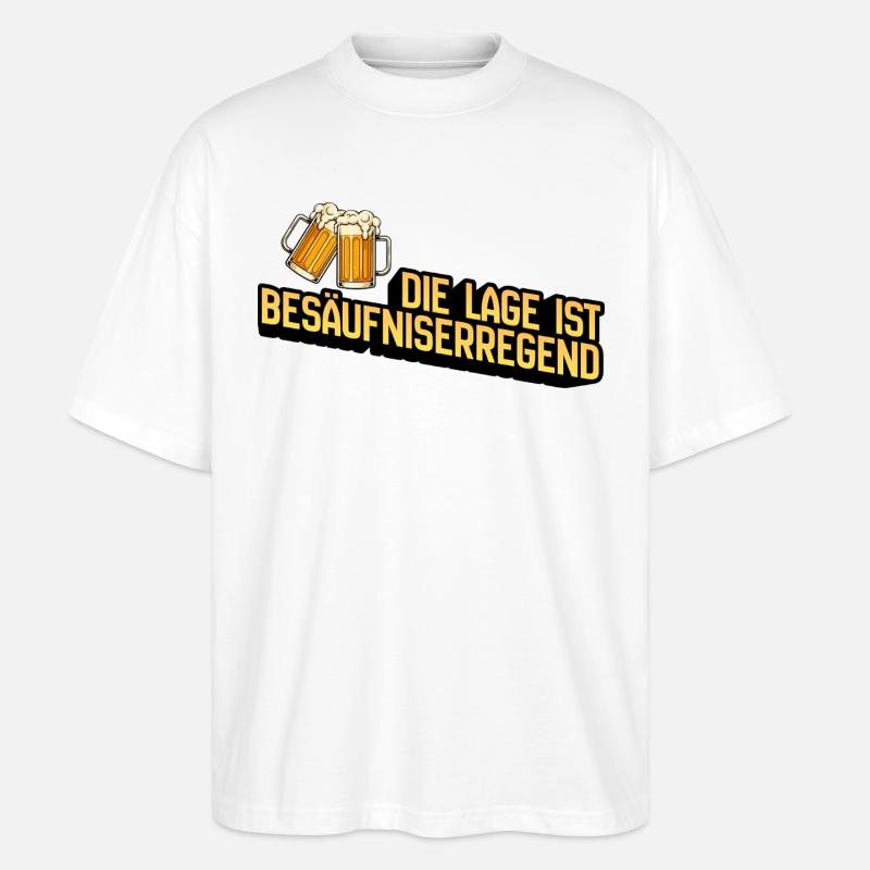 Die Lage ist Besäufniserregend - Stanley/Stella Oversized Unisex Bio T-Shirt Blaster 2.0 - Weiß