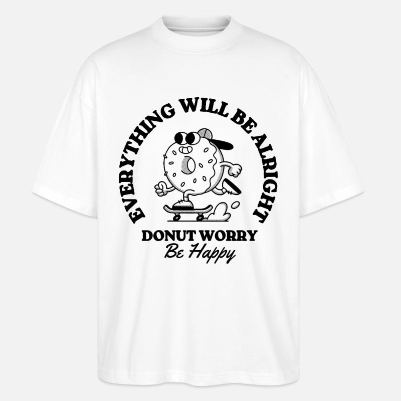 Donut-Sorge, sei glücklich - Stanley/Stella Oversized Unisex Bio T-Shirt Blaster 2.0 - Weiß