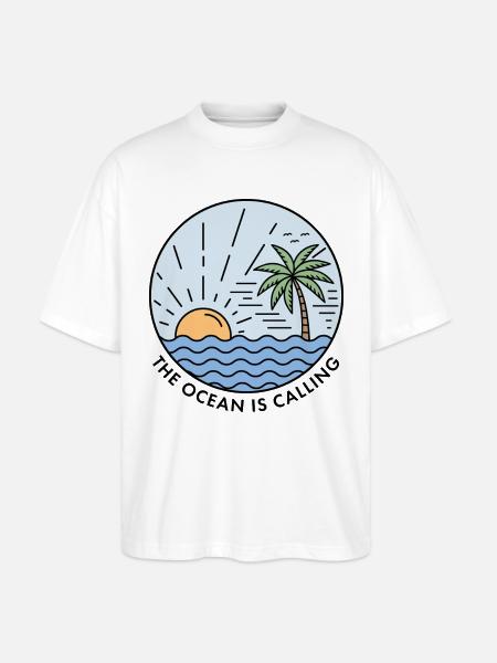 Der Ozean ruft - Stanley/Stella Oversized Unisex Bio T-Shirt Blaster 2.0 - Weiß