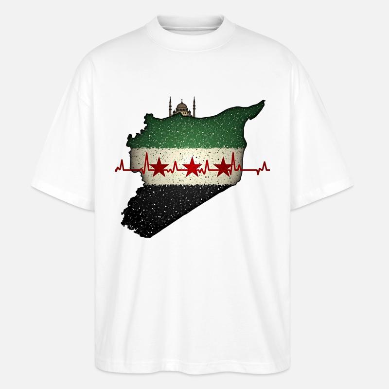 freie Syrien - Stanley/Stella Oversized Unisex Bio T-Shirt Blaster 2.0 - Weiß