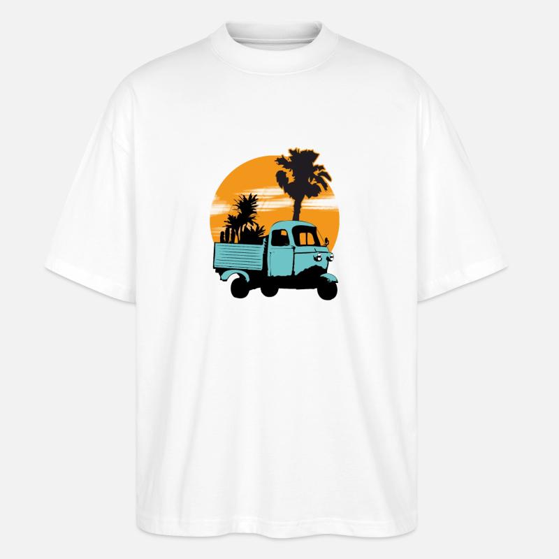Dreirad sunset - Stanley/Stella Oversized Unisex Bio T-Shirt Blaster 2.0 - Weiß