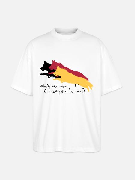 altdeutscher schäferhund - Stanley/Stella Oversized Unisex Bio T-Shirt Blaster 2.0 - Weiß