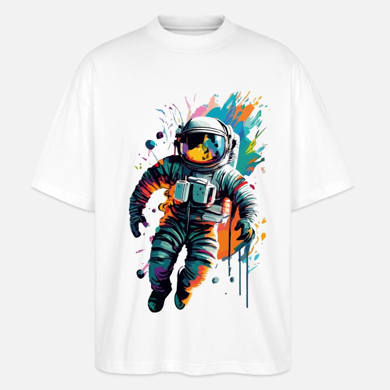 Astronaute dans l’espace spatial - Astronaut Space - T-shirt bio Blaster 2.0 coupe oversize Stanley/Stella Unisexe - blanc