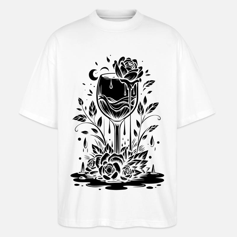 Vibrant Jungle Leaf Pattern T-Shirt - Stanley/Stella Oversized Unisex Organic T-shirt Blaster 2.0 - white