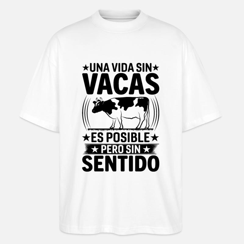 Cadeau De Vache Drôle - T-shirt bio Blaster 2.0 coupe oversize Stanley/Stella Unisexe - blanc