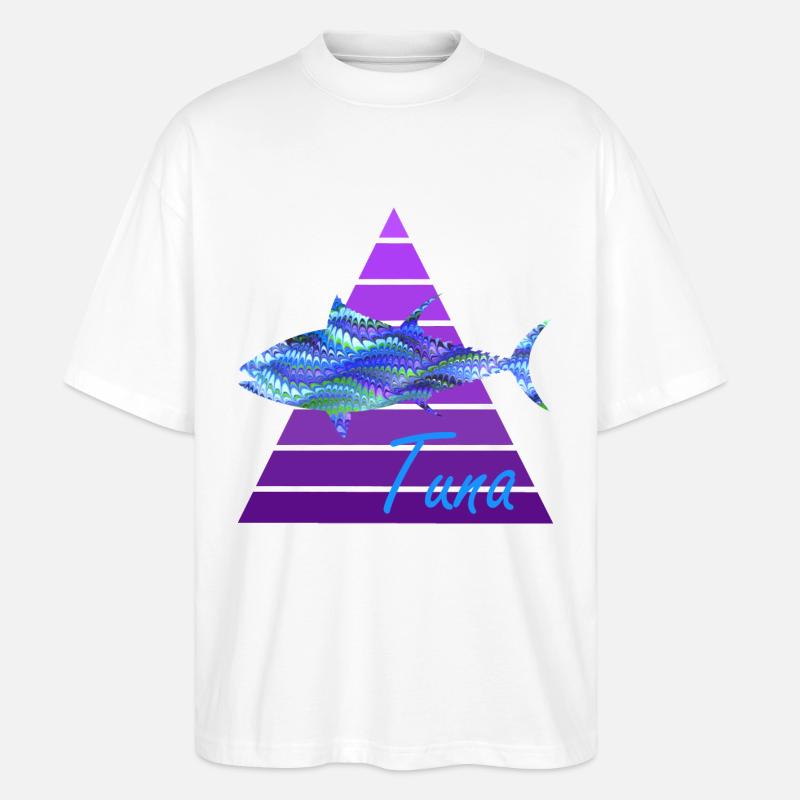 tuna e 103 - Stanley/Stella Oversized Unisex Organic T-shirt Blaster 2.0 - white