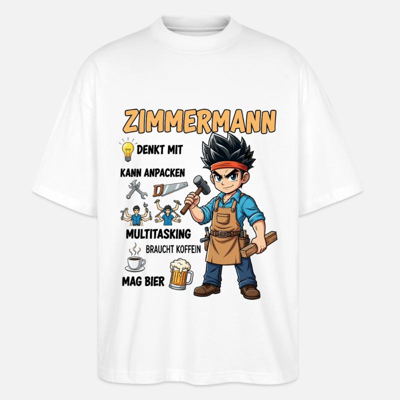 Der Zimmermann - Stanley/Stella Oversized Unisex Bio T-Shirt Blaster 2.0 - Weiß