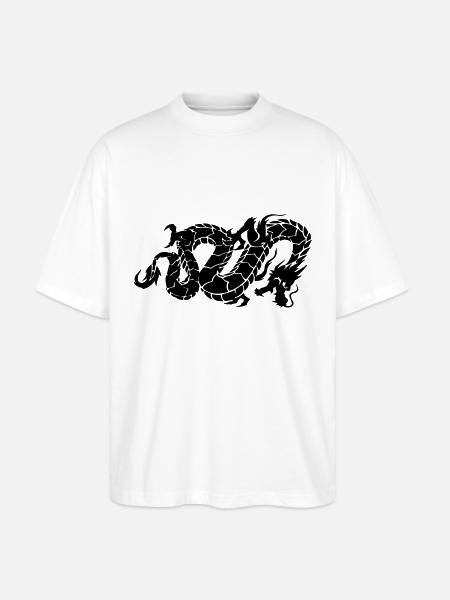 chinese dragon - Stanley/Stella Oversized Unisex Organic T-shirt Blaster 2.0 - white