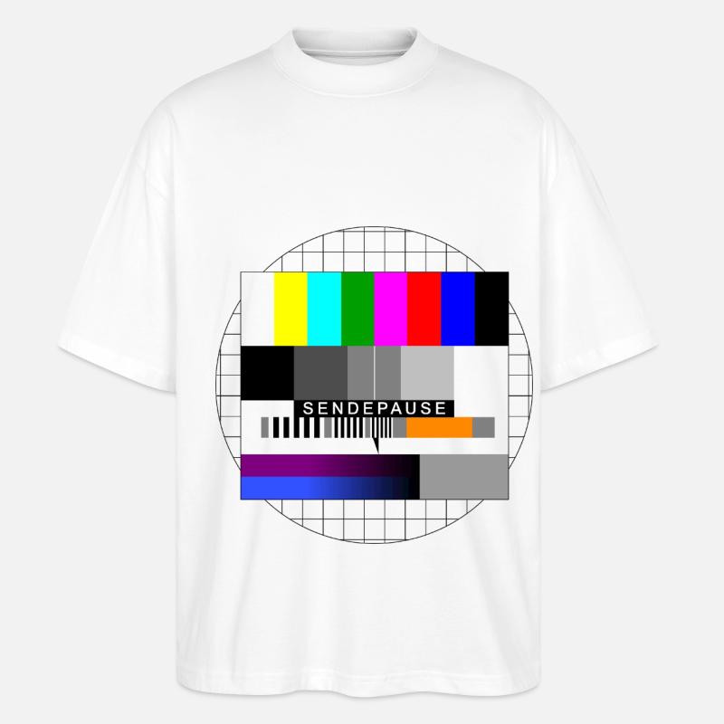 Broadcast Deadline Test Pattern - Stanley/Stella Oversized Unisex Organic T-shirt Blaster 2.0 - white