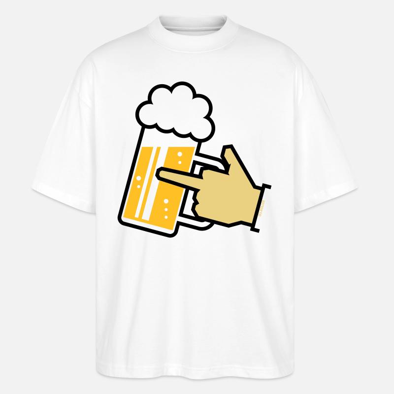XFinger Icon (R3) - Stanley/Stella Oversized Unisex Bio T-Shirt Blaster 2.0 - Weiß