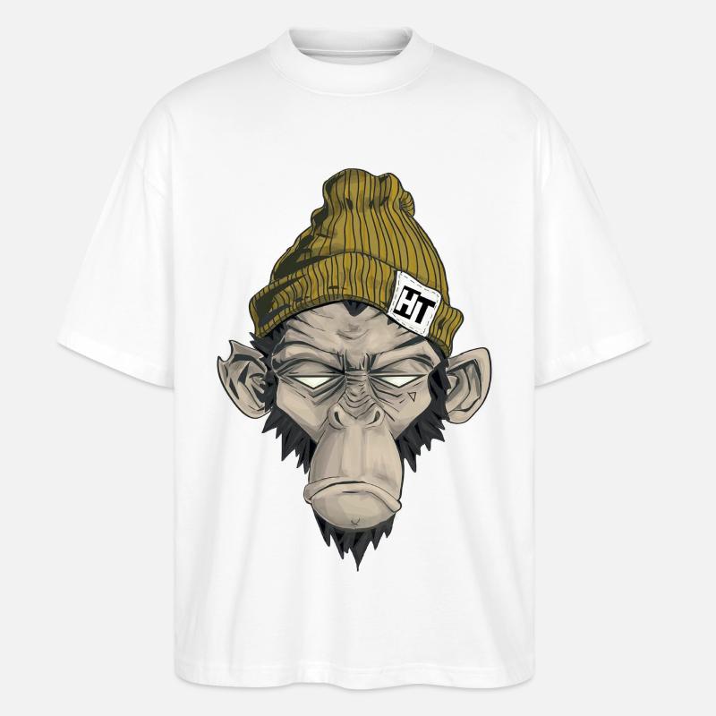 Rap Monkey - Stanley/Stella Oversized Unisex Organic T-shirt Blaster 2.0 - white