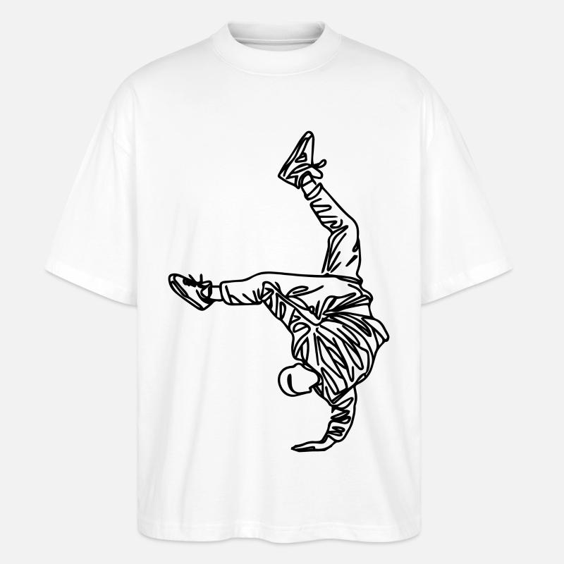 Dessin de breakdancer - T-shirt bio Blaster 2.0 coupe oversize Stanley/Stella Unisexe - blanc