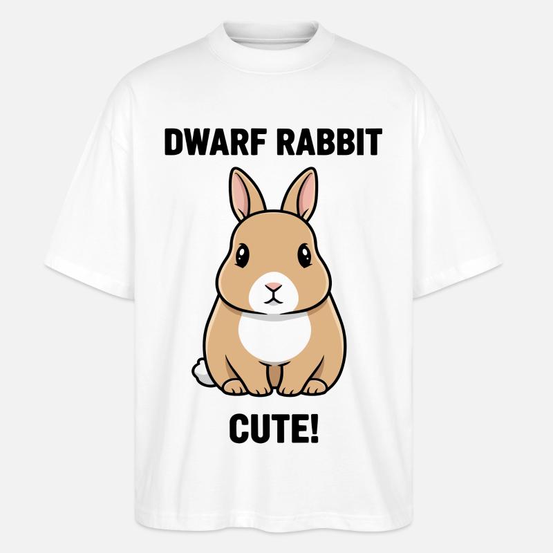 Dwarf Rabbit Dwarf Cute Rabbit Fetish - Stanley/Stella Oversized Unisex Organic T-shirt Blaster 2.0 - white