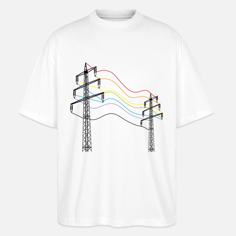 unter strom - Stanley/Stella Oversized Unisex Bio T-Shirt Blaster 2.0 - Weiß