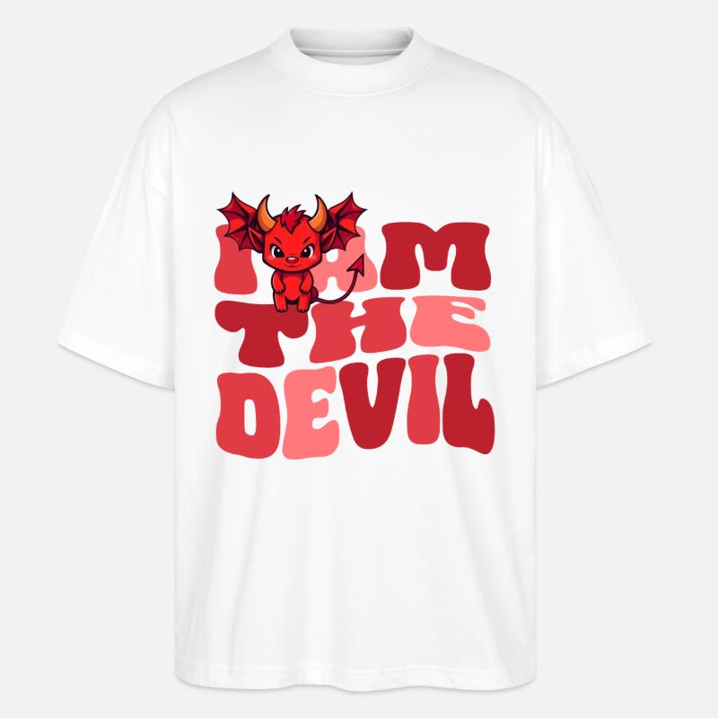 Teufel Devil böse Hausdrachen Ehefrau - Stanley/Stella Oversized Unisex Bio T-Shirt Blaster 2.0 - Weiß