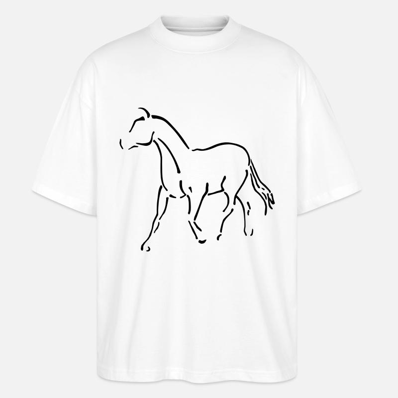 Horse - Stanley/Stella Oversized Unisex Bio T-Shirt Blaster 2.0 - Weiß