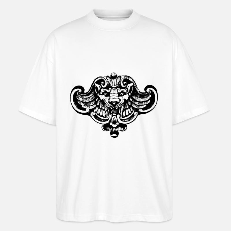 Lion ou loup ailé / Chimère - T-shirt bio Blaster 2.0 coupe oversize Stanley/Stella Unisexe - blanc