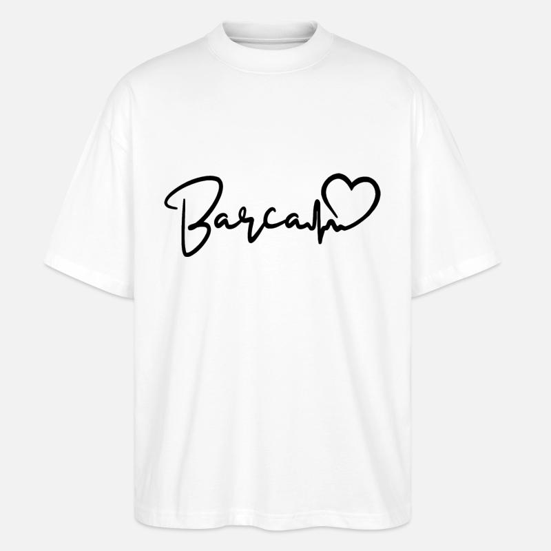 Barca Heartbeat Espagne Barcelone - T-shirt bio Blaster 2.0 coupe oversize Stanley/Stella Unisexe - blanc