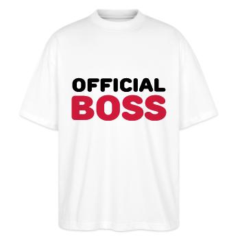 Official Boss - T-shirt bio Blaster 2.0 coupe oversize Stanley/Stella Unisexe - blanc - Devant - Alina (178cm) & Michal (187cm)