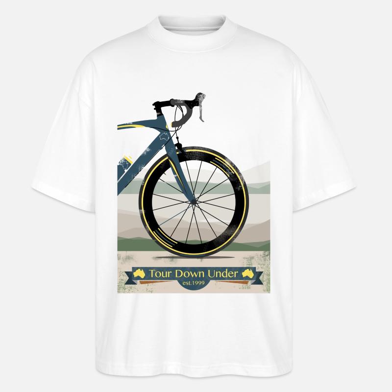Tour Down Under vélo - T-shirt bio Blaster 2.0 coupe oversize Stanley/Stella Unisexe - blanc