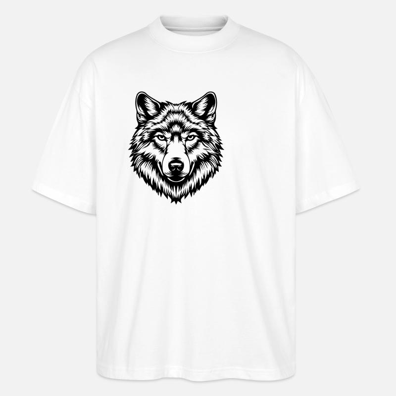 Wolf - Stanley/Stella Oversized Unisex Bio T-Shirt Blaster 2.0 - Weiß
