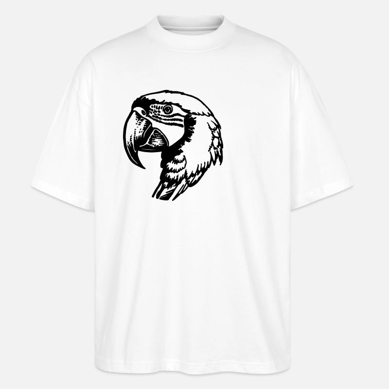 Papagei Vogel - Stanley/Stella Oversized Unisex Bio T-Shirt Blaster 2.0 - Weiß