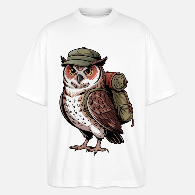 Aventure de la chouette errante - T-shirt bio Blaster 2.0 coupe oversize Stanley/Stella Unisexe - blanc