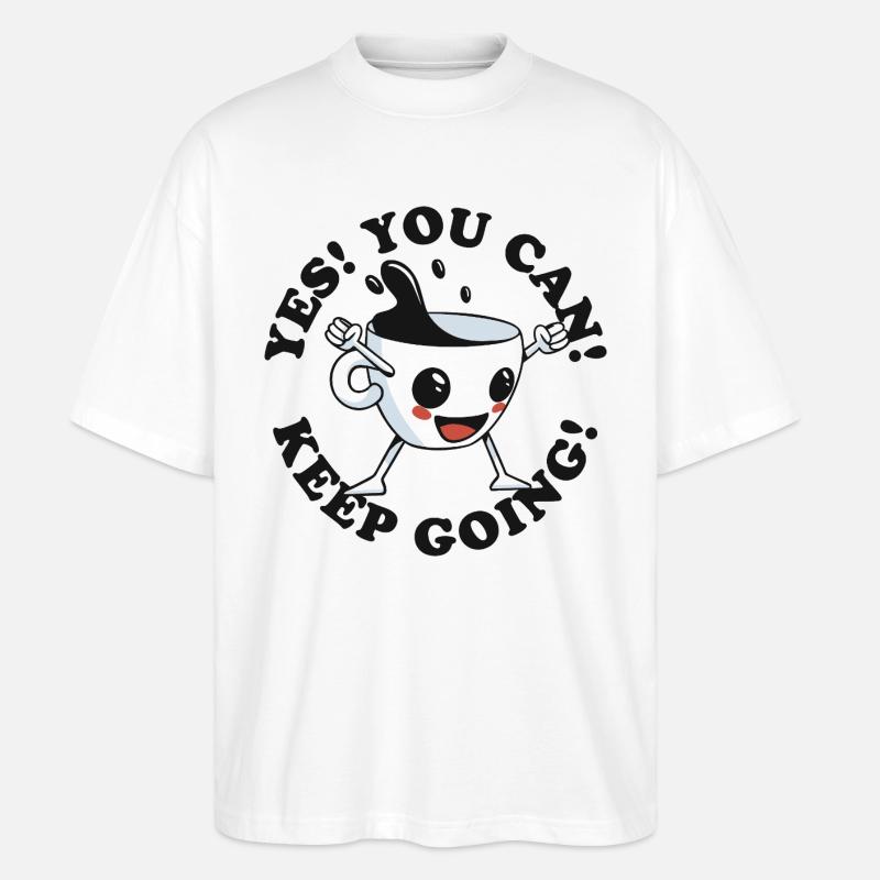 Emotionale Unterstützung Kaffee - Stanley/Stella Oversized Unisex Bio T-Shirt Blaster 2.0 - Weiß