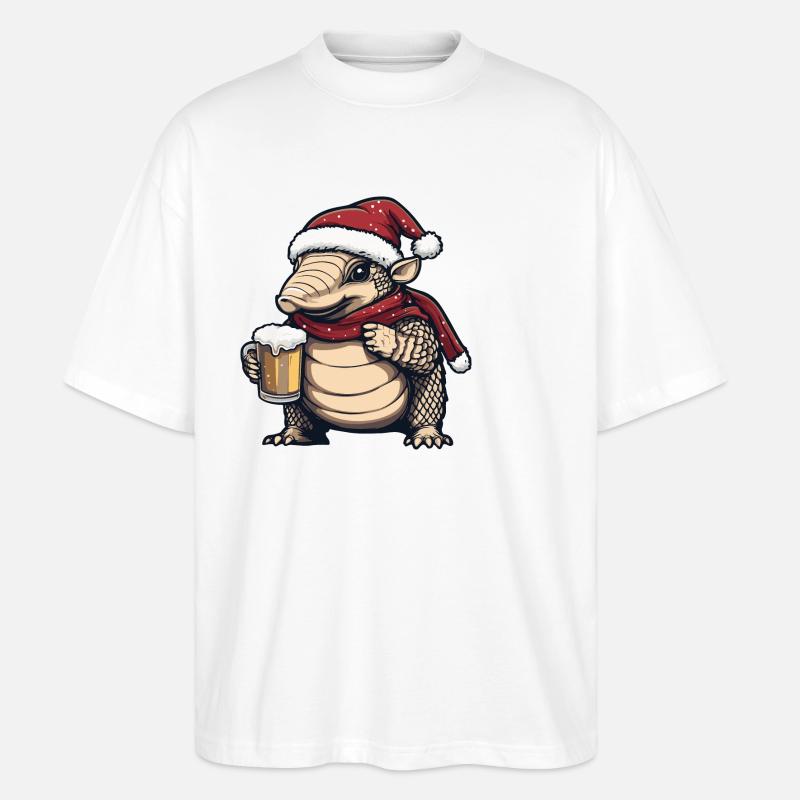 Gürteltier Weihnachten Bier - Stanley/Stella Oversized Unisex Bio T-Shirt Blaster 2.0 - Weiß