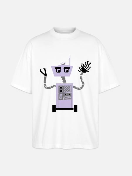 Robot - Stanley/Stella Oversized Unisex Organic T-shirt Blaster 2.0 - white
