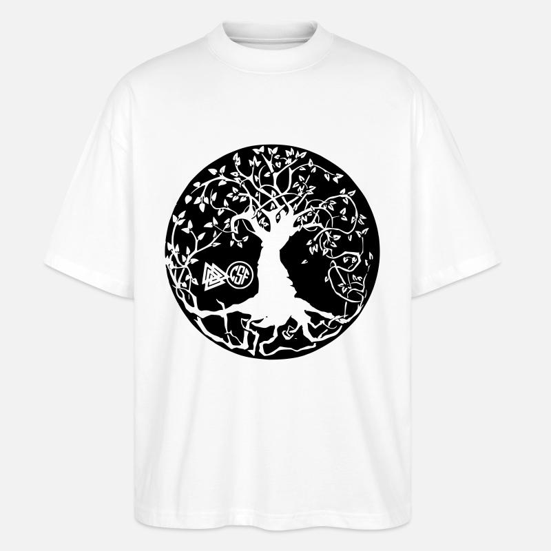 Irminsul - Weltenbaum - Stanley/Stella Oversized Unisex Bio T-Shirt Blaster 2.0 - Weiß