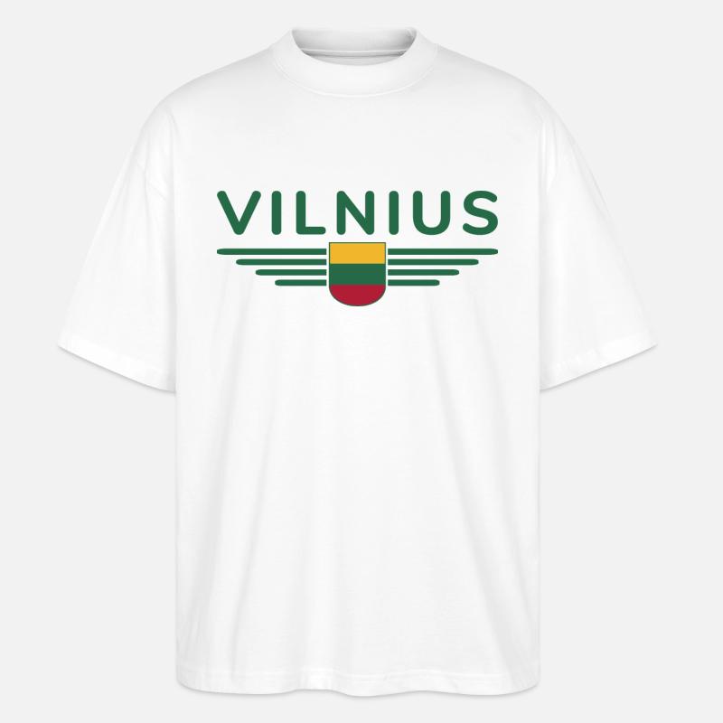 T-shirt Vilnius – Déclaration élégante - T-shirt bio Blaster 2.0 coupe oversize Stanley/Stella Unisexe - blanc