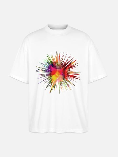 Etoile arc-en-ciel - T-shirt bio Blaster 2.0 coupe oversize Stanley/Stella Unisexe - blanc