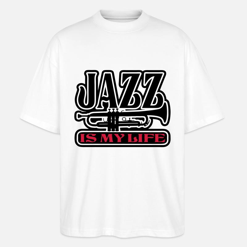 jazz is my life - T-shirt bio Blaster 2.0 coupe oversize Stanley/Stella Unisexe - blanc