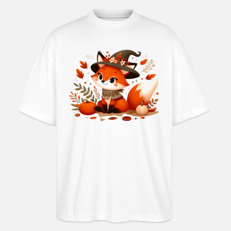 Fuchs Herbst 12 - Stanley/Stella Oversized Unisex Bio T-Shirt Blaster 2.0 - Weiß