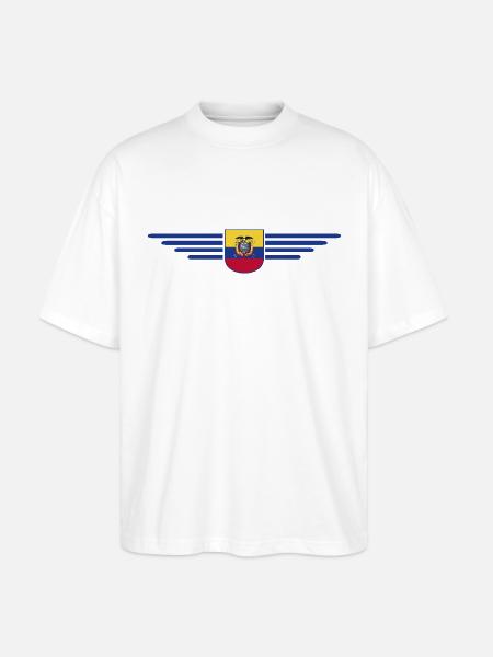 Ecuador Fans T-Shirt Design - Stanley/Stella Oversized Unisex Organic T-shirt Blaster 2.0 - white