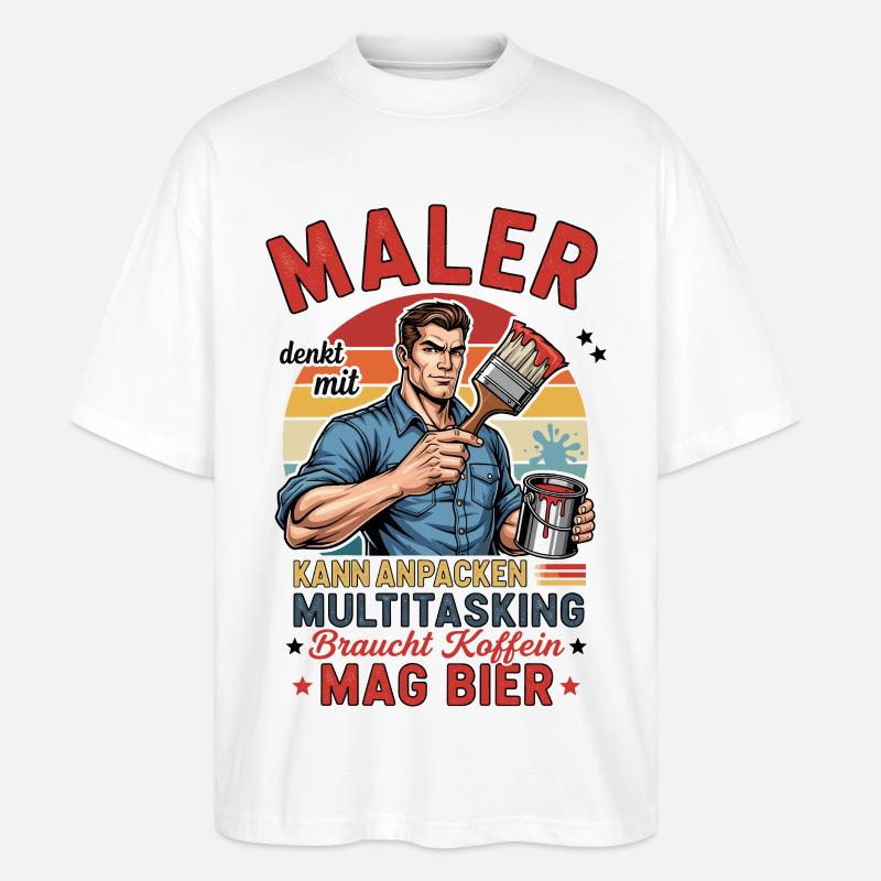 Der Maler - Stanley/Stella Oversized Unisex Bio T-Shirt Blaster 2.0 - Weiß