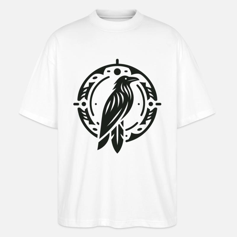 Rabe Indianer Tierkreiszeichen - Stanley/Stella Oversized Unisex Bio T-Shirt Blaster 2.0 - Weiß