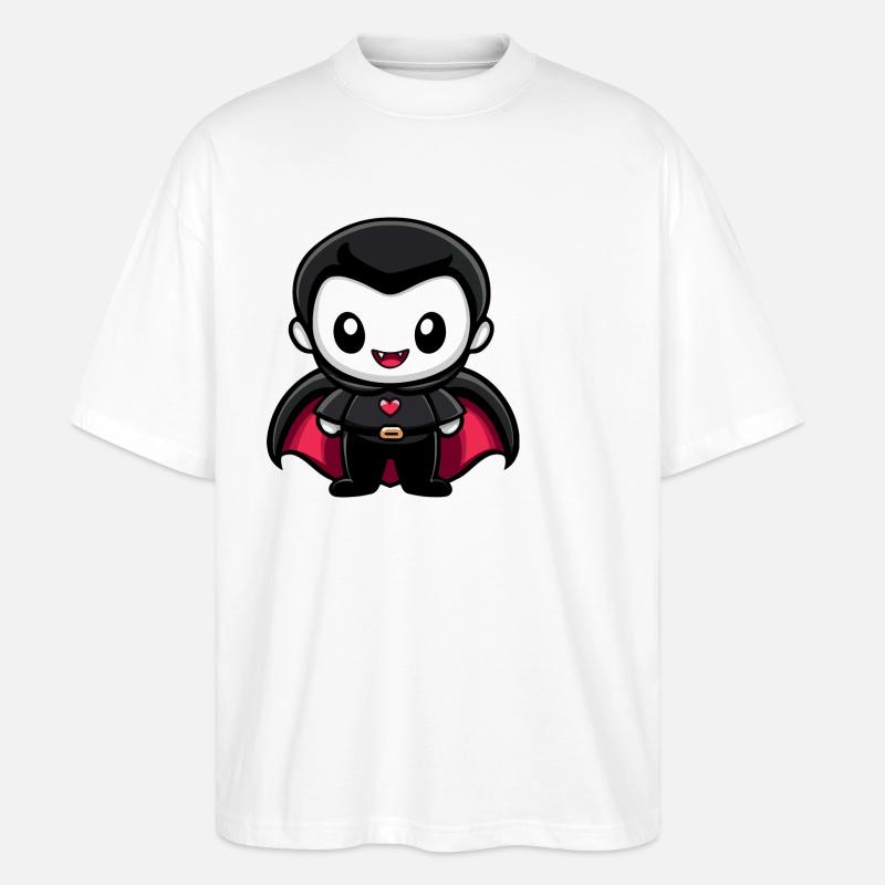 Vampire Halloween Cute Comic - Stanley/Stella Oversized Unisex Organic T-shirt Blaster 2.0 - white