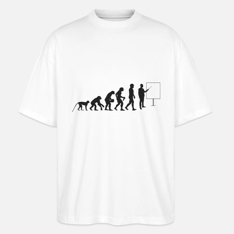 Teacher evolution - Stanley/Stella Oversized Unisex Organic T-shirt Blaster 2.0 - white