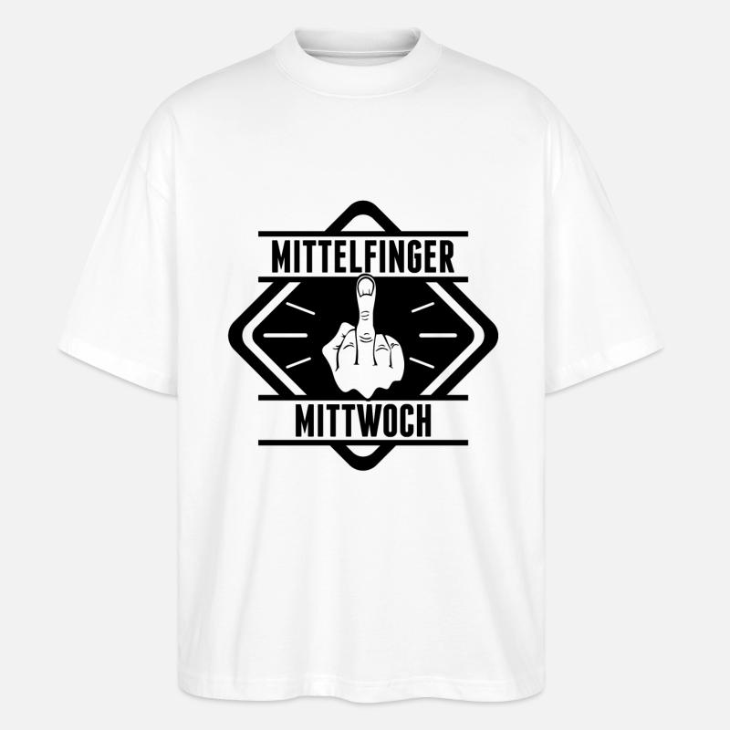 Mittelfinger Mittwoch - Stanley/Stella Oversized Unisex Bio T-Shirt Blaster 2.0 - Weiß