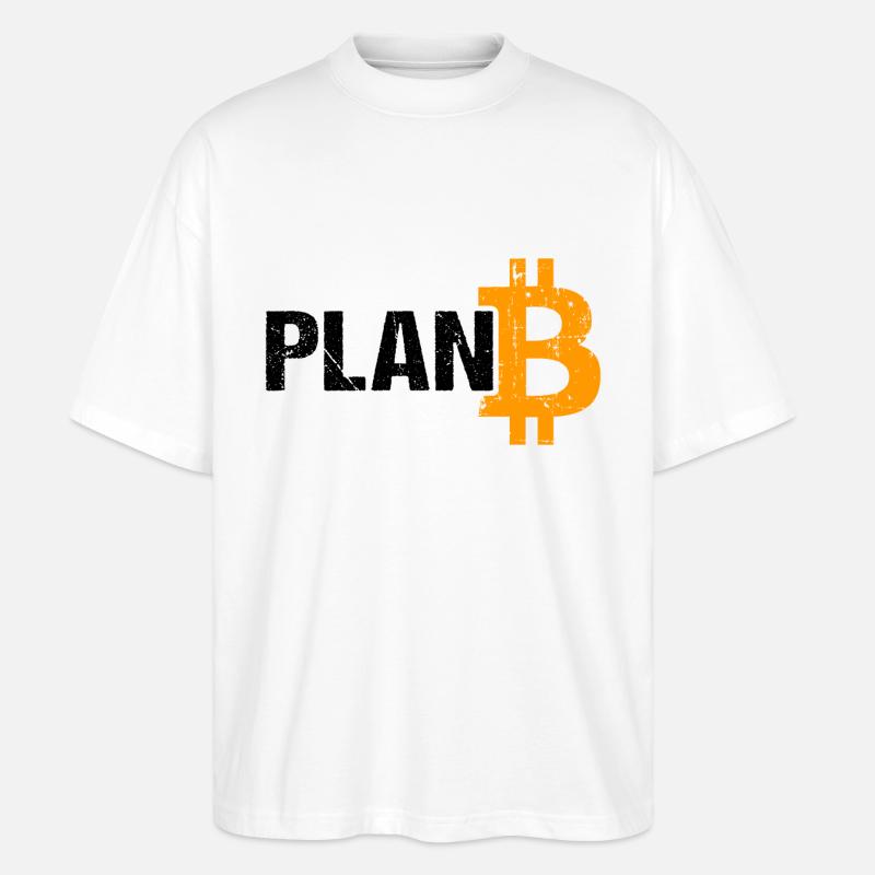 Plan B Bitcoin Cryptocurrency - Stanley/Stella Oversized Unisex Organic T-shirt Blaster 2.0 - white