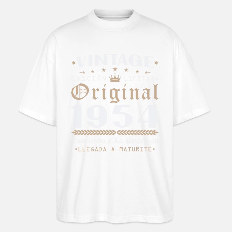 Vinatge 1954 Cadeau d’anniversaire - T-shirt bio Blaster 2.0 coupe oversize Stanley/Stella Unisexe - blanc