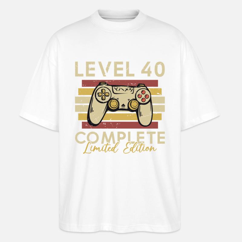 Stufe 40 abgeschlossen - Stanley/Stella Oversized Unisex Bio T-Shirt Blaster 2.0 - Weiß
