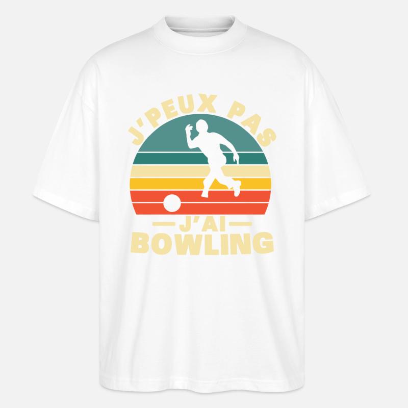 Ich kann nicht bowlen - Stanley/Stella Oversized Unisex Bio T-Shirt Blaster 2.0 - Weiß